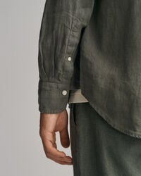 Regular Fit Garment-Dyed Linen Shirt