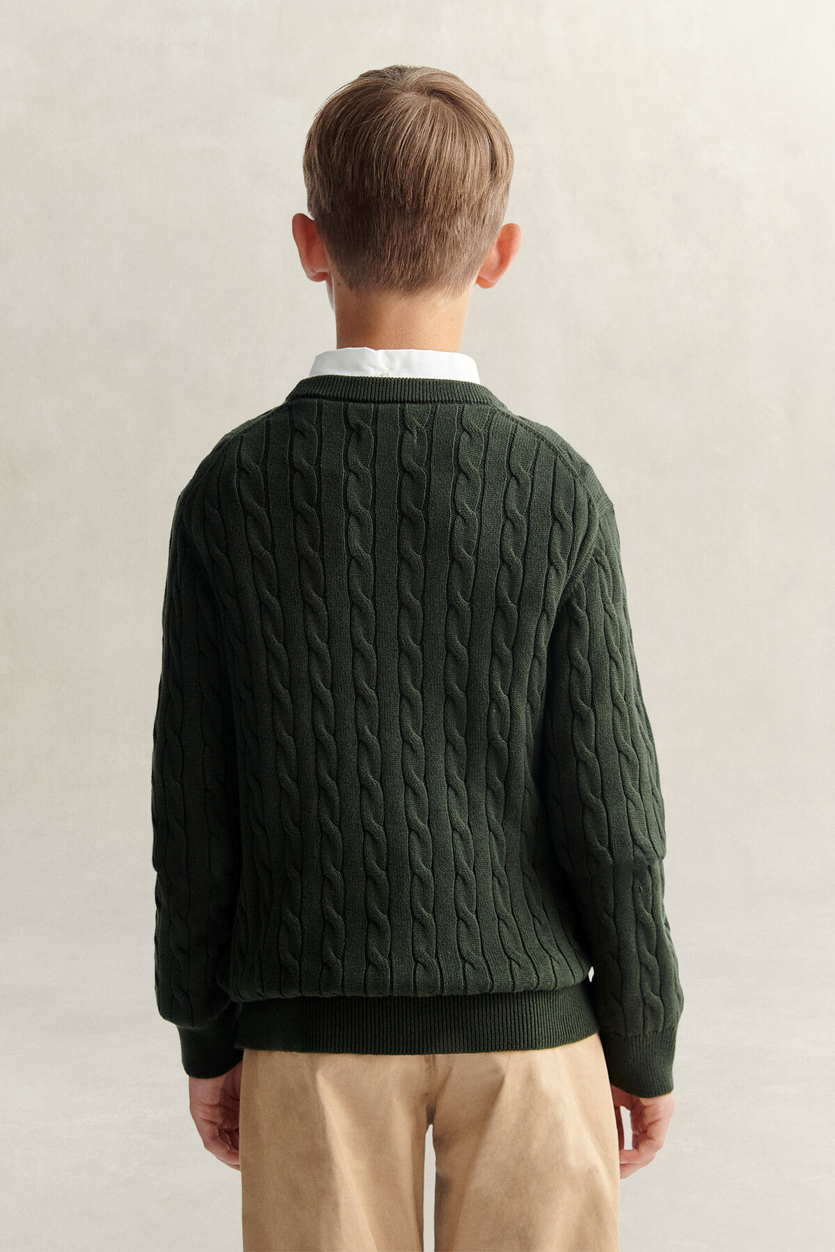 Teen Boys Shield Sweater — DARK MOSS GREEN