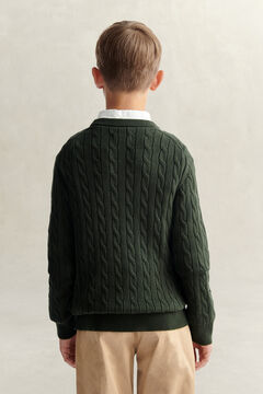 Teen Boys Shield Sweater — DARK MOSS GREEN 3