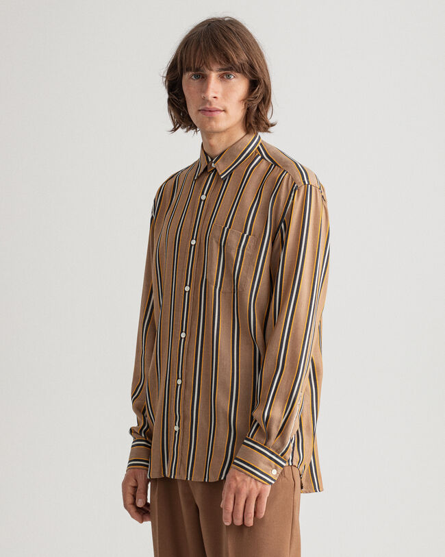 Pure Prep Relaxed Fit Striped Lyocell Shirt