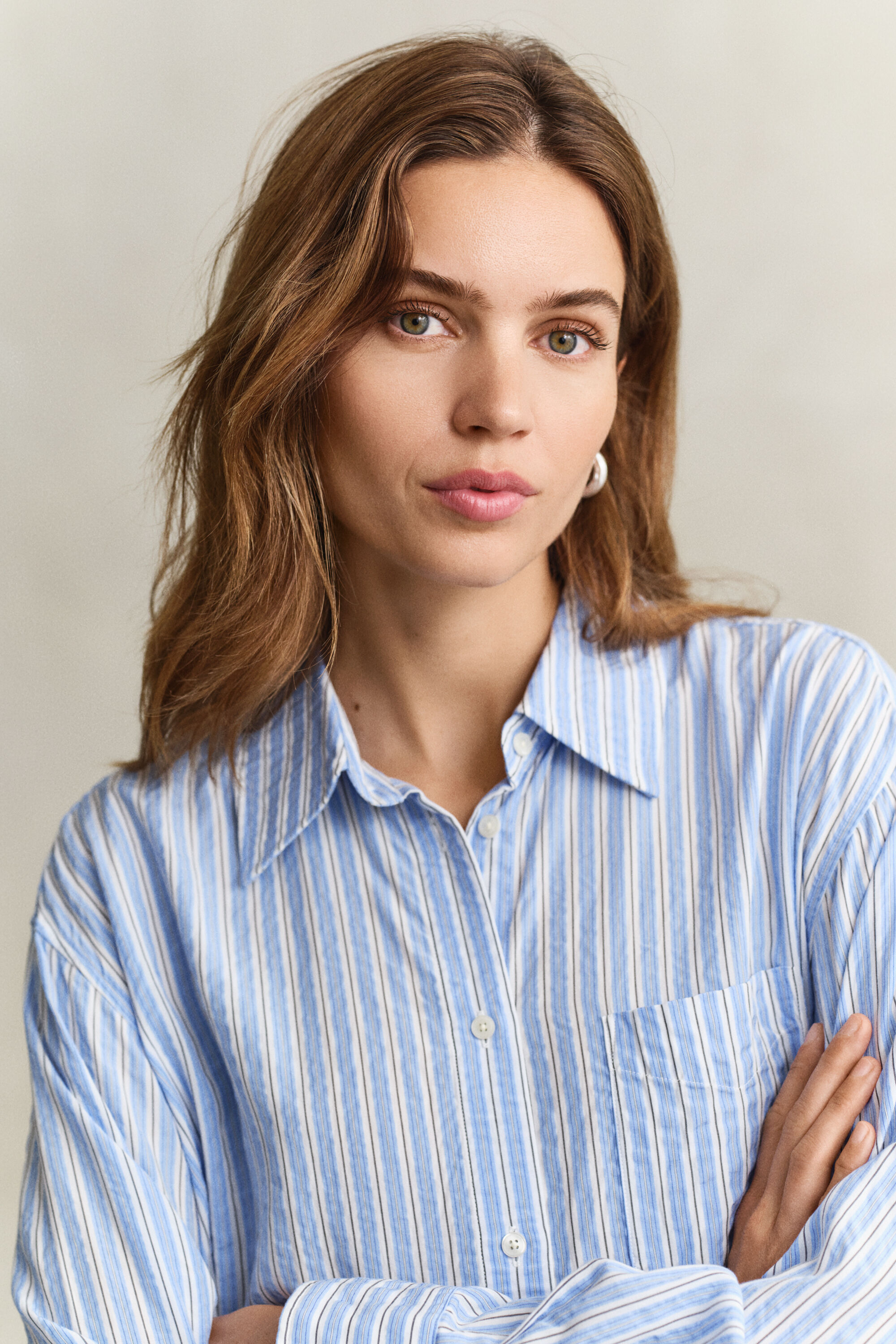 Striped Seersucker Shirt Dress