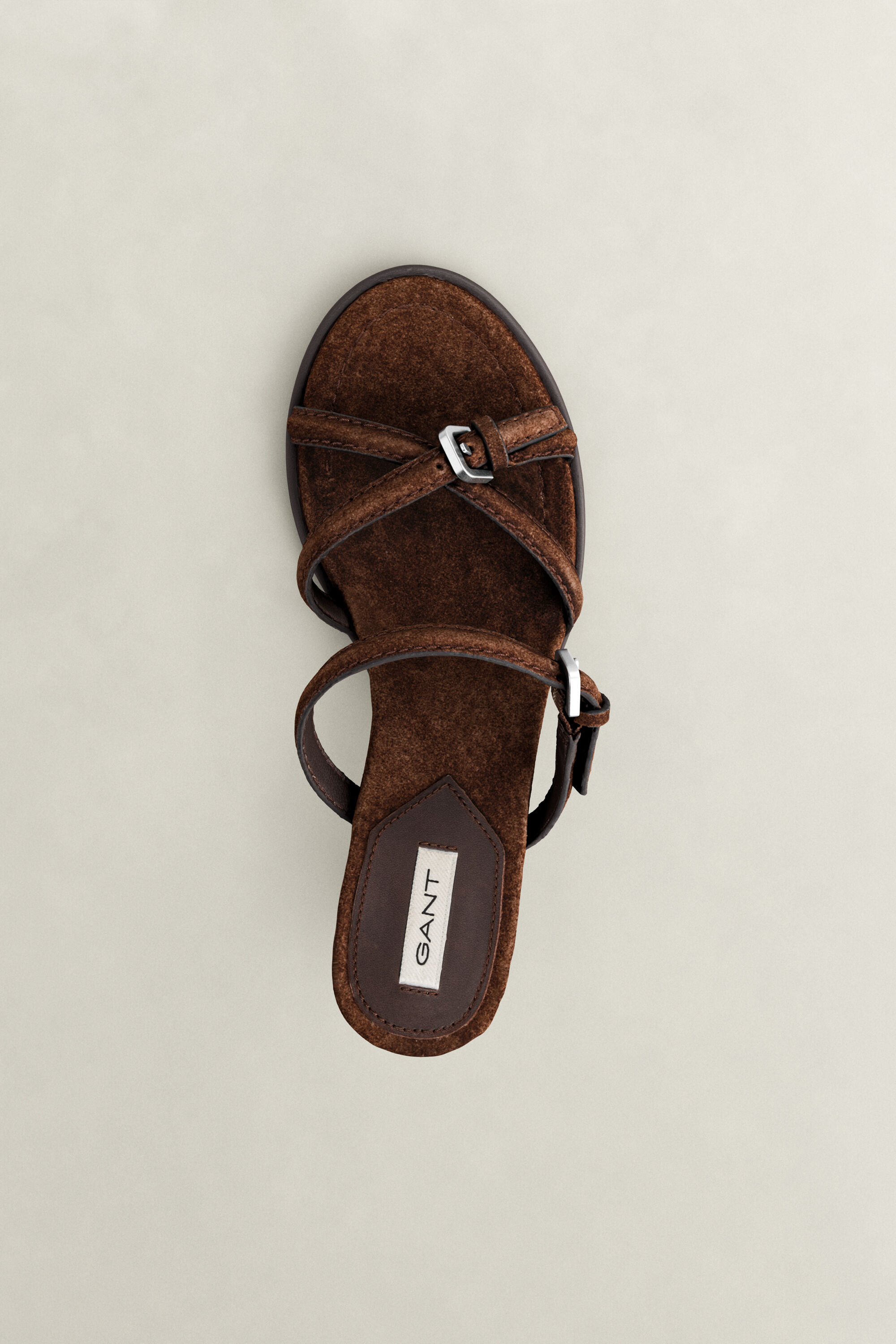 Talzy Suede Sandals — DARK BROWN
