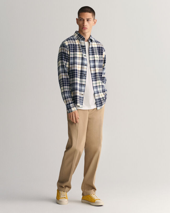 Regular Fit Plaid Flannel Checked Shirt