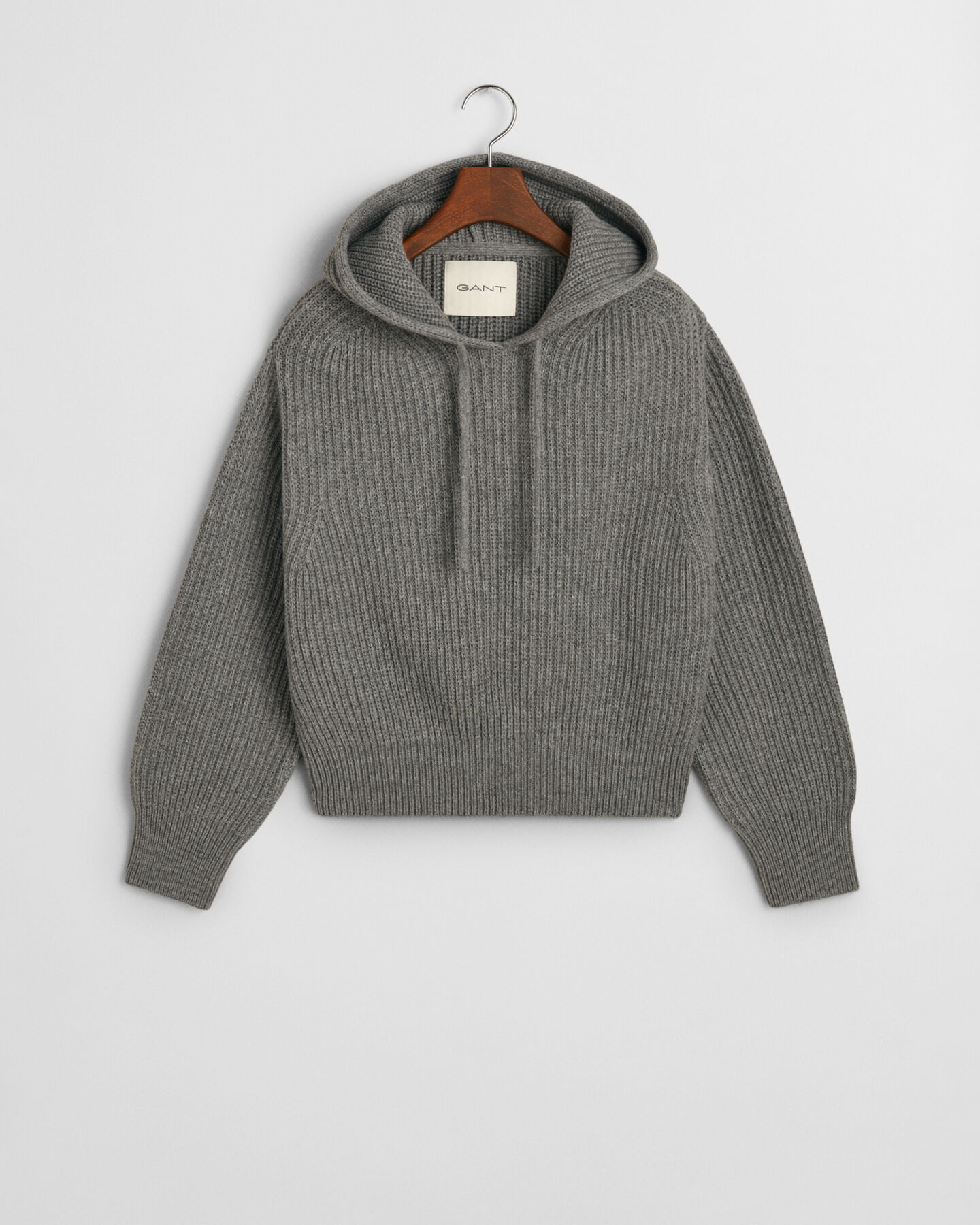 Ribbed Knitted Hoodie