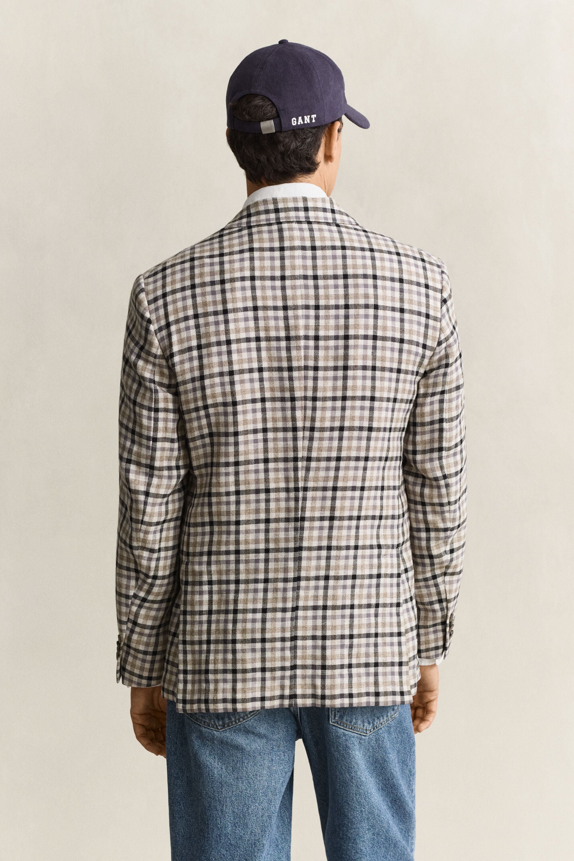 Wool Linen Check Blazer