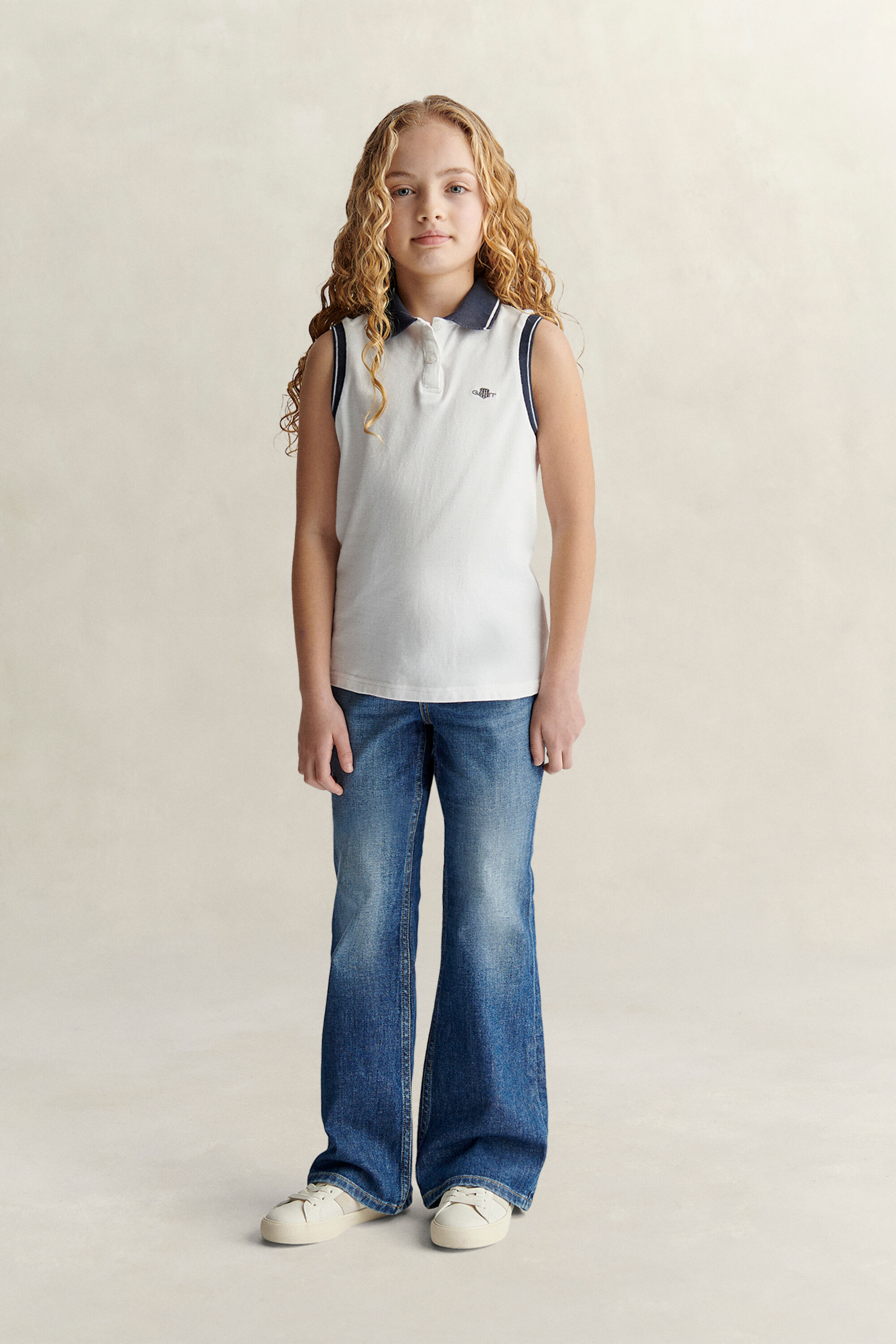 Teen Girls Sleeveless Polo Shirt