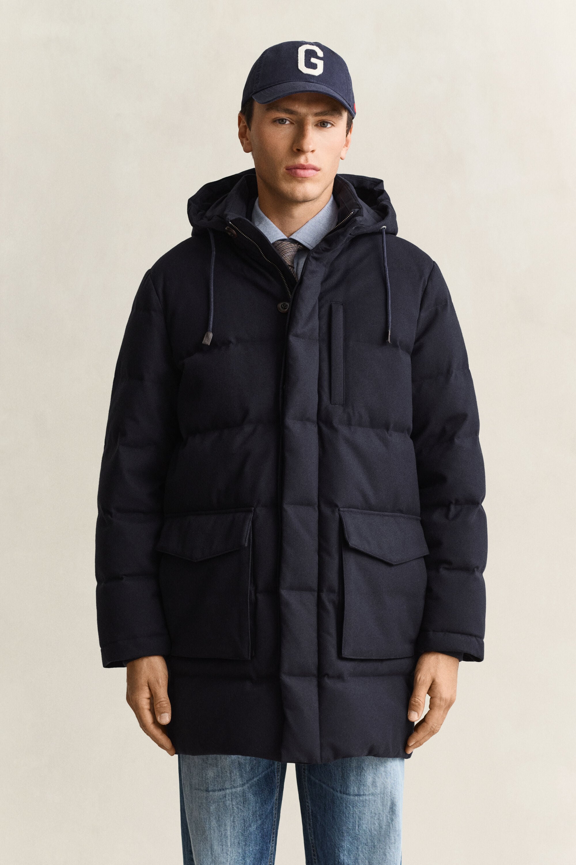 Flannel Down Mid Jacket