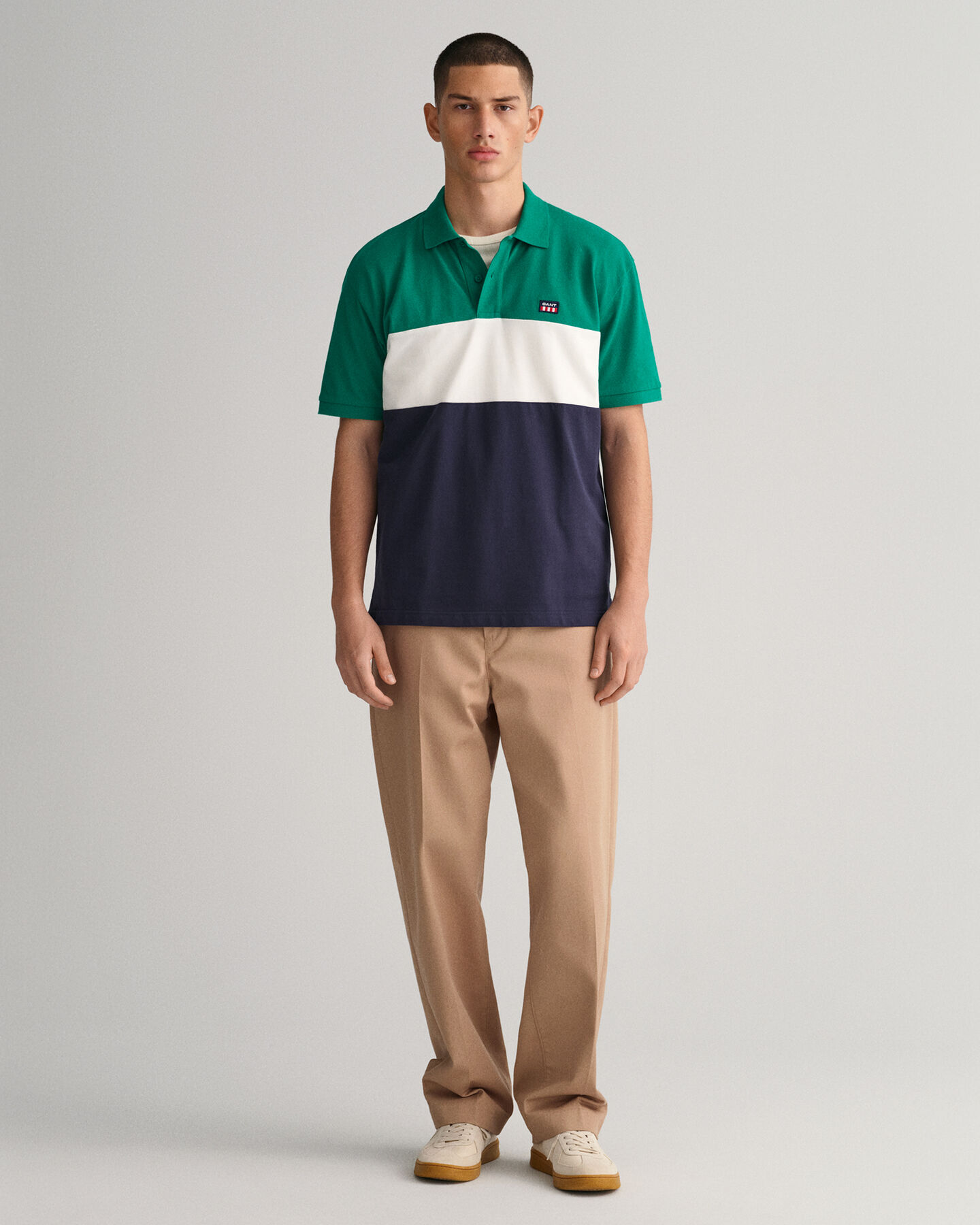 Color Block Piqué Polo Shirt