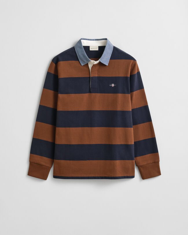 Chambray Collar Striped Heavy Rugger
