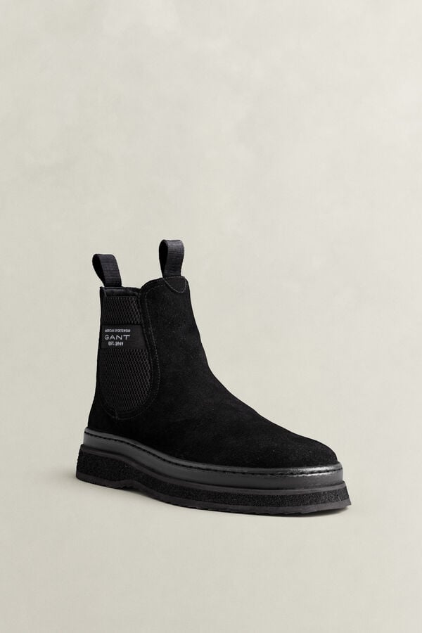 Blistown Suede Chelsea Boots — BLACK