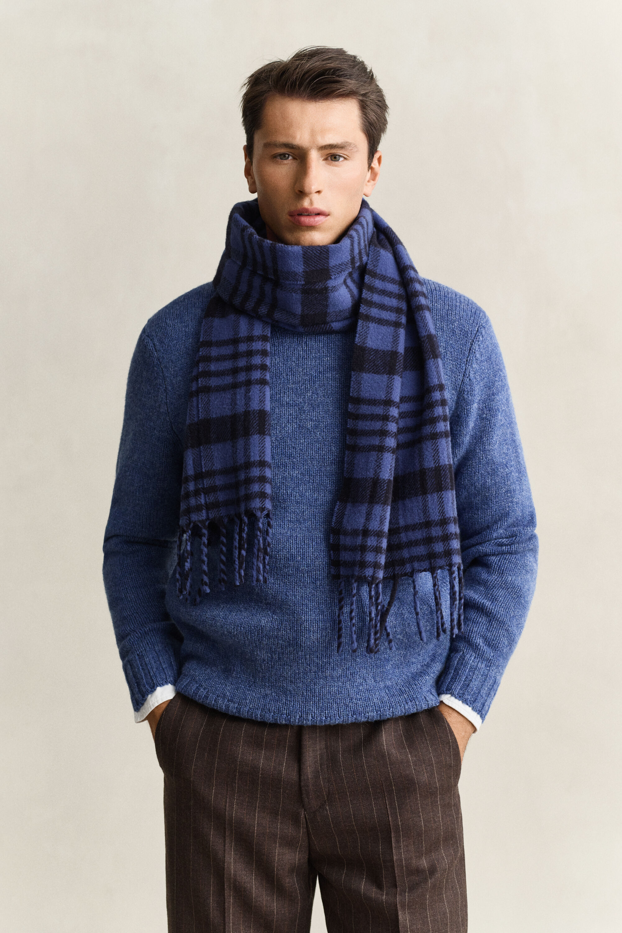 Checked Wool Scarf