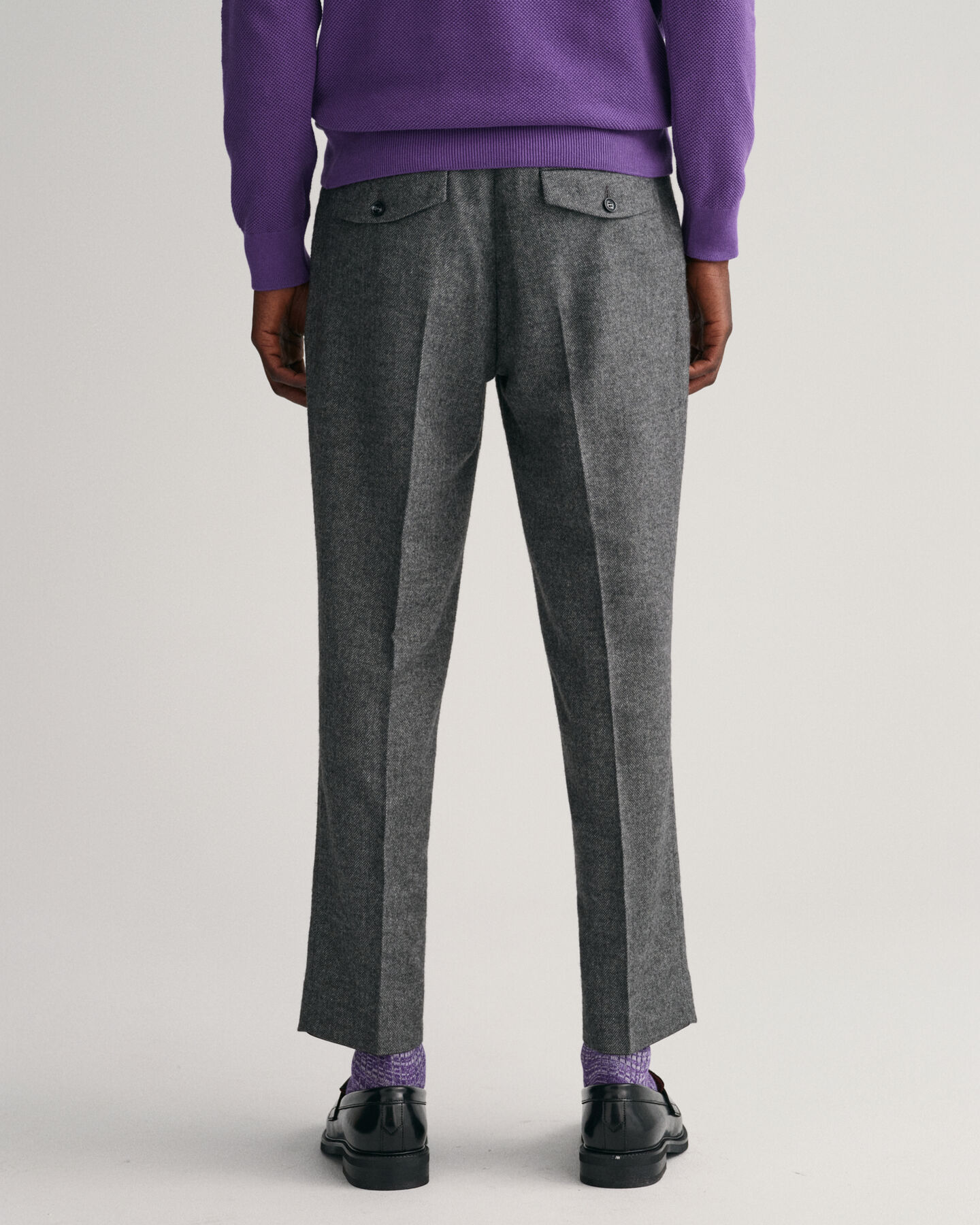 Tapered Herringbone Pants