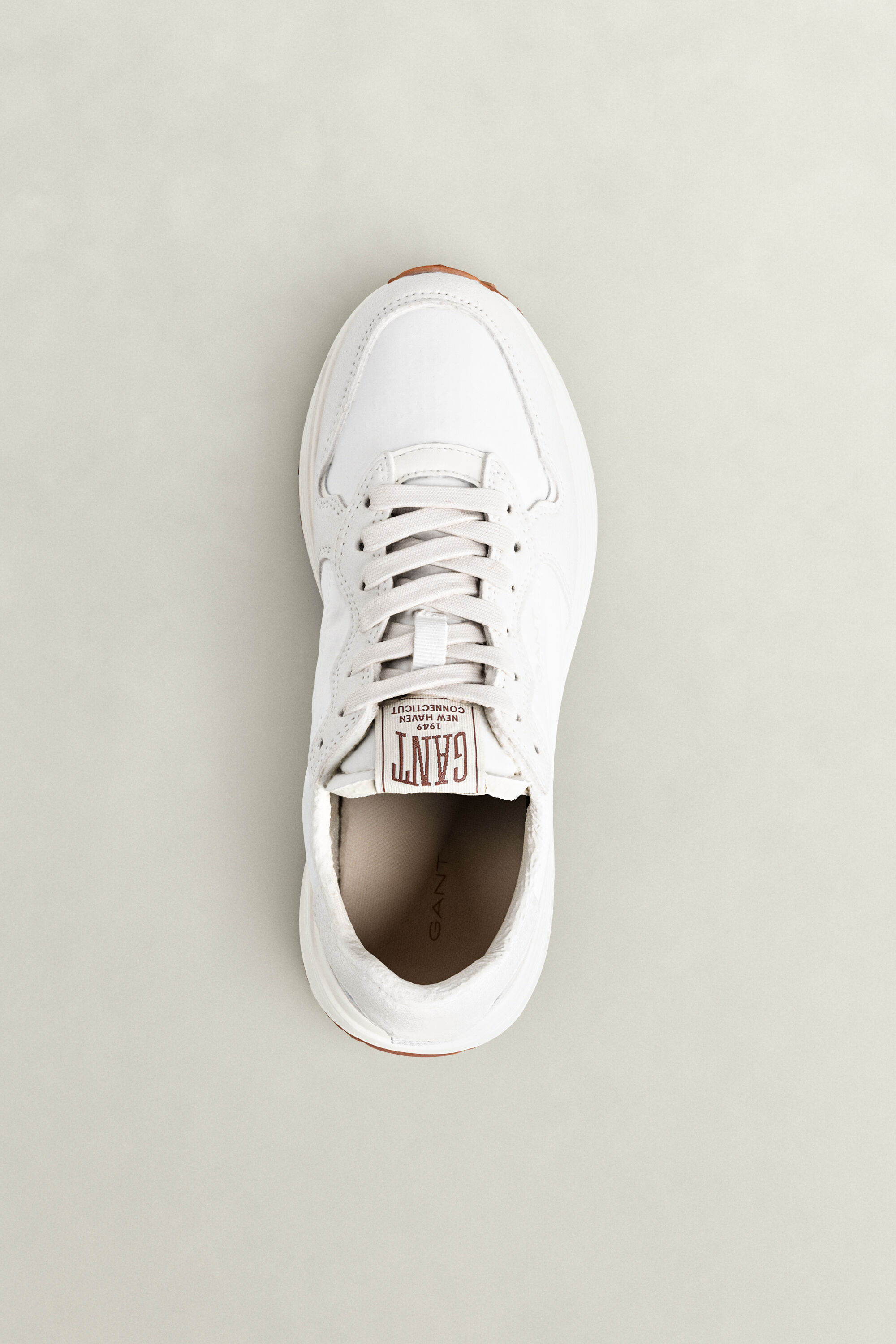 Beywin Suede Nylon Sneakers — WHITE