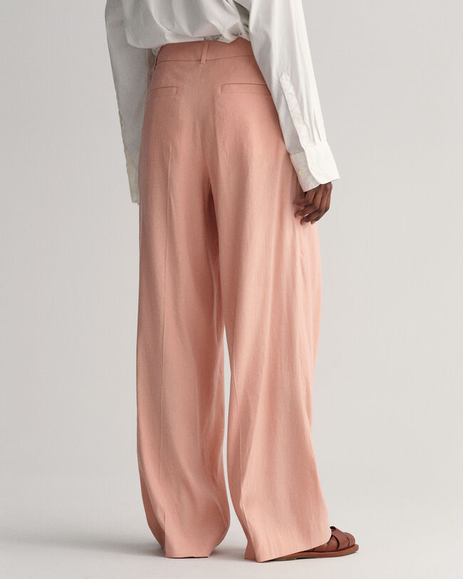 Wide Leg Stretch Linen Pants
