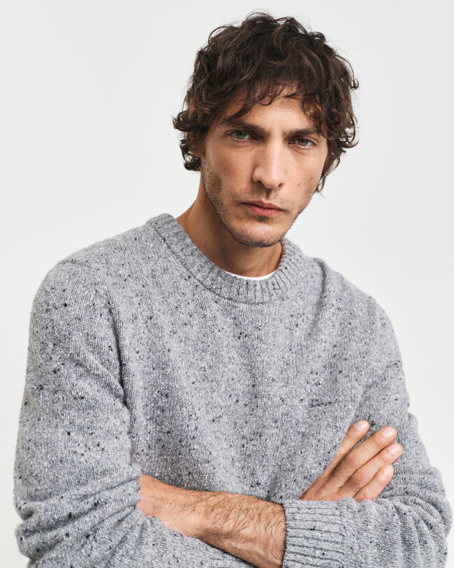Wool Nepps Crew Neck Sweater
