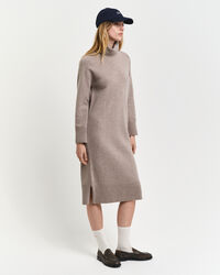 Herringbone Detail Turtleneck Dress