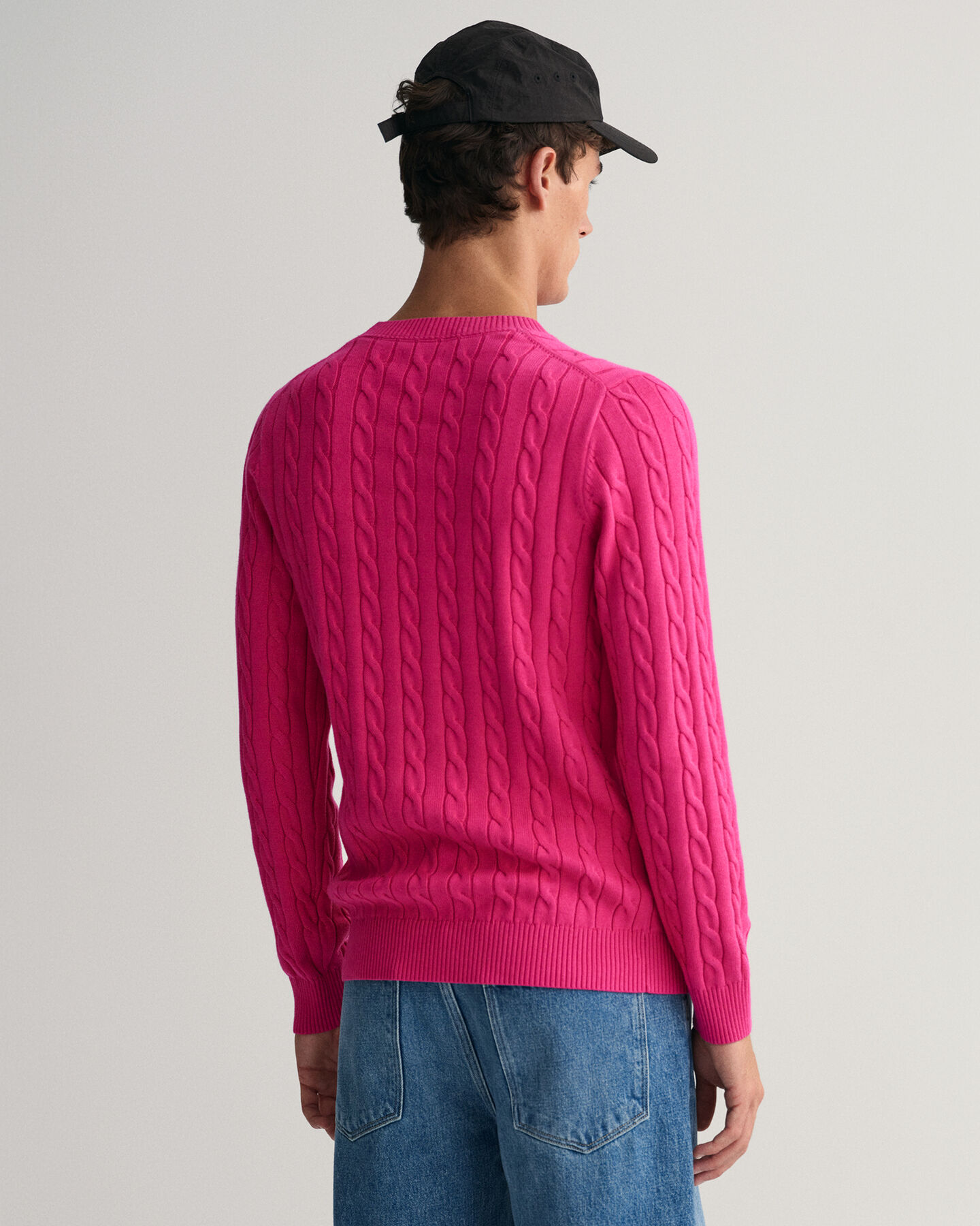 Cotton Cable Knit Crew Neck Sweater