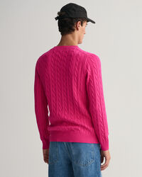 Cotton Cable Knit Crew Neck Sweater