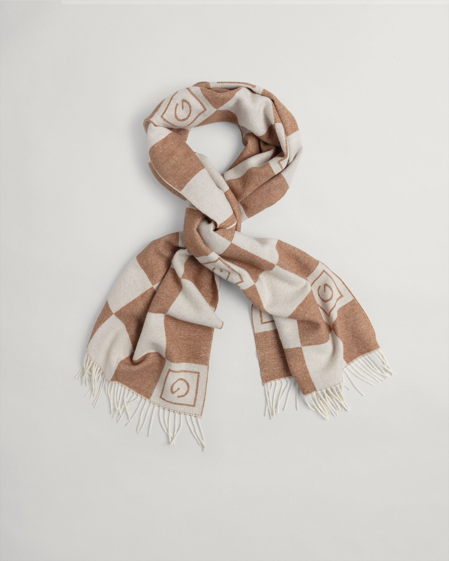 Tonal Check Wool Scarf