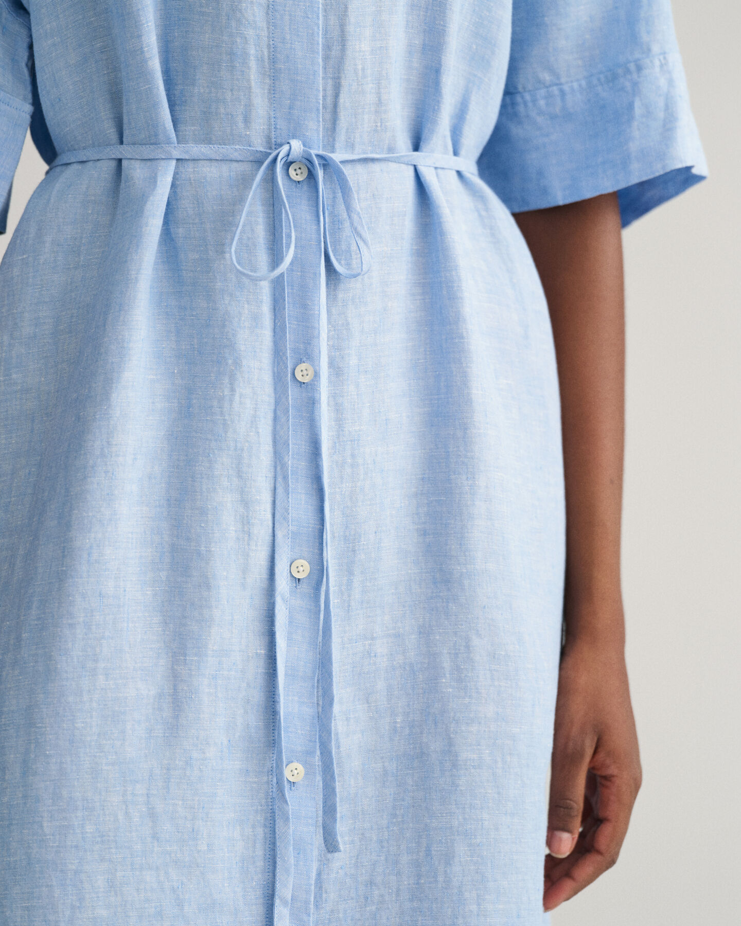 Linen Short Sleeve Shirt Dress