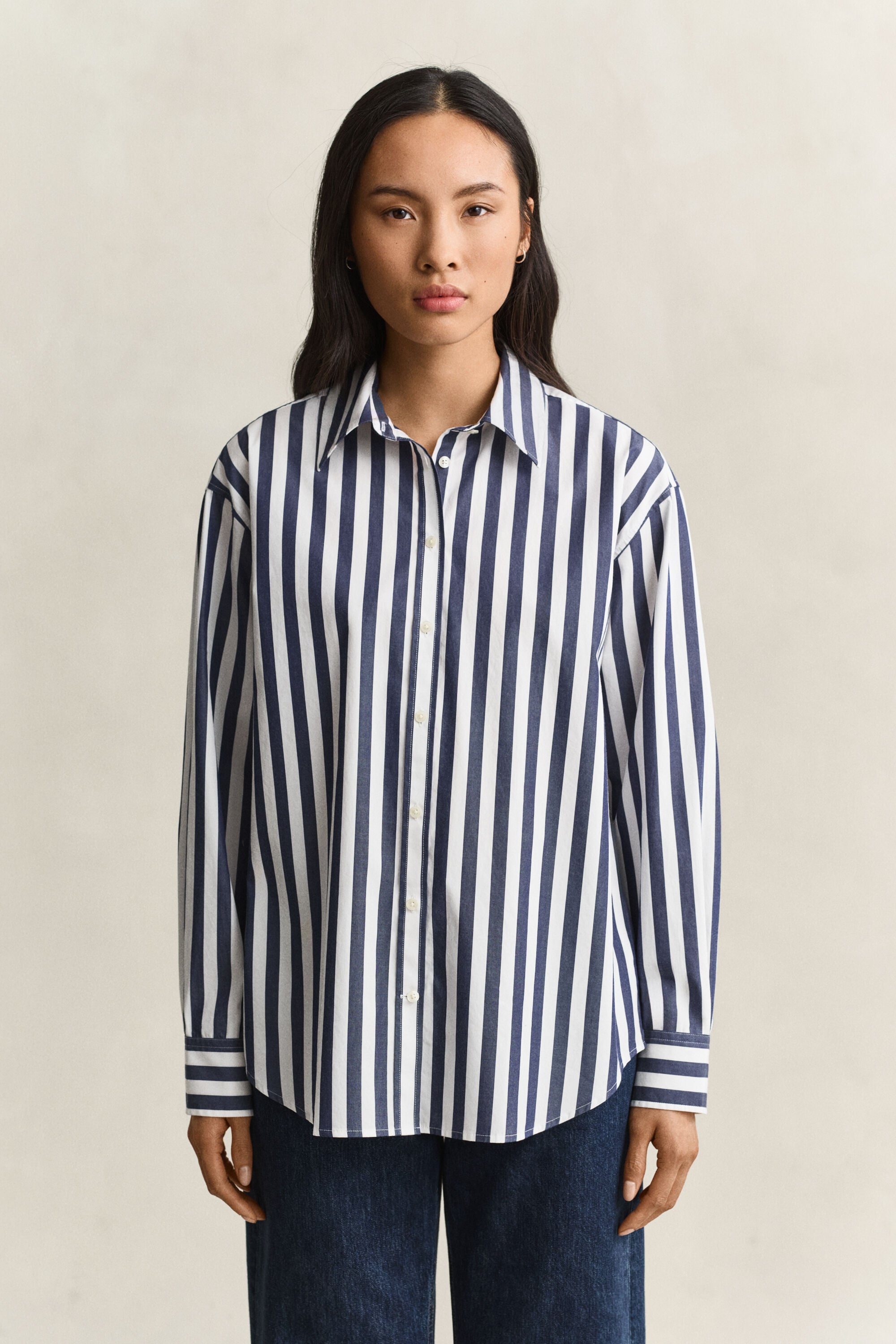 Relaxed Striped Poplin Shirt