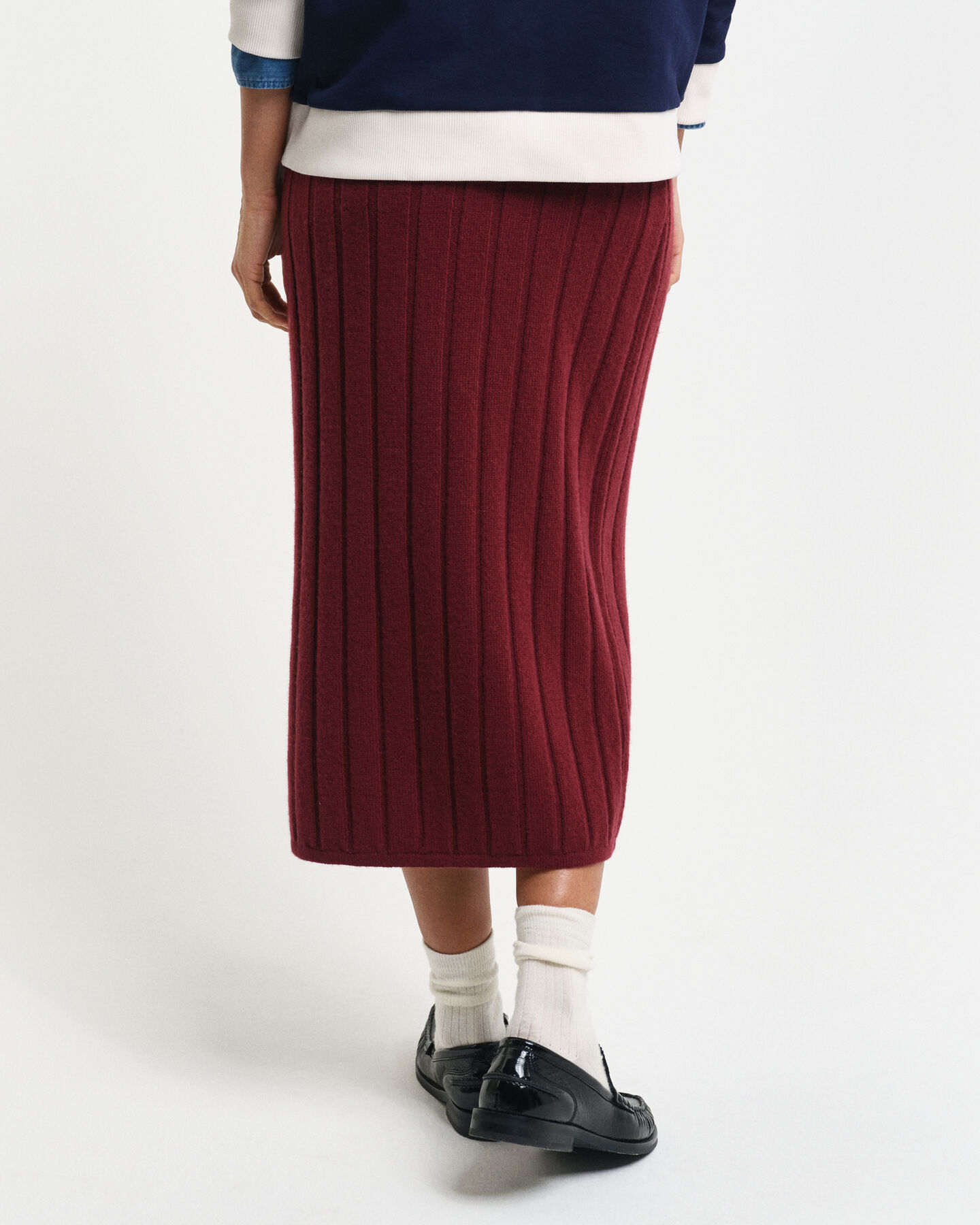 Wide Ribbed Wool Skirt