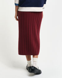 Wide Ribbed Wool Skirt