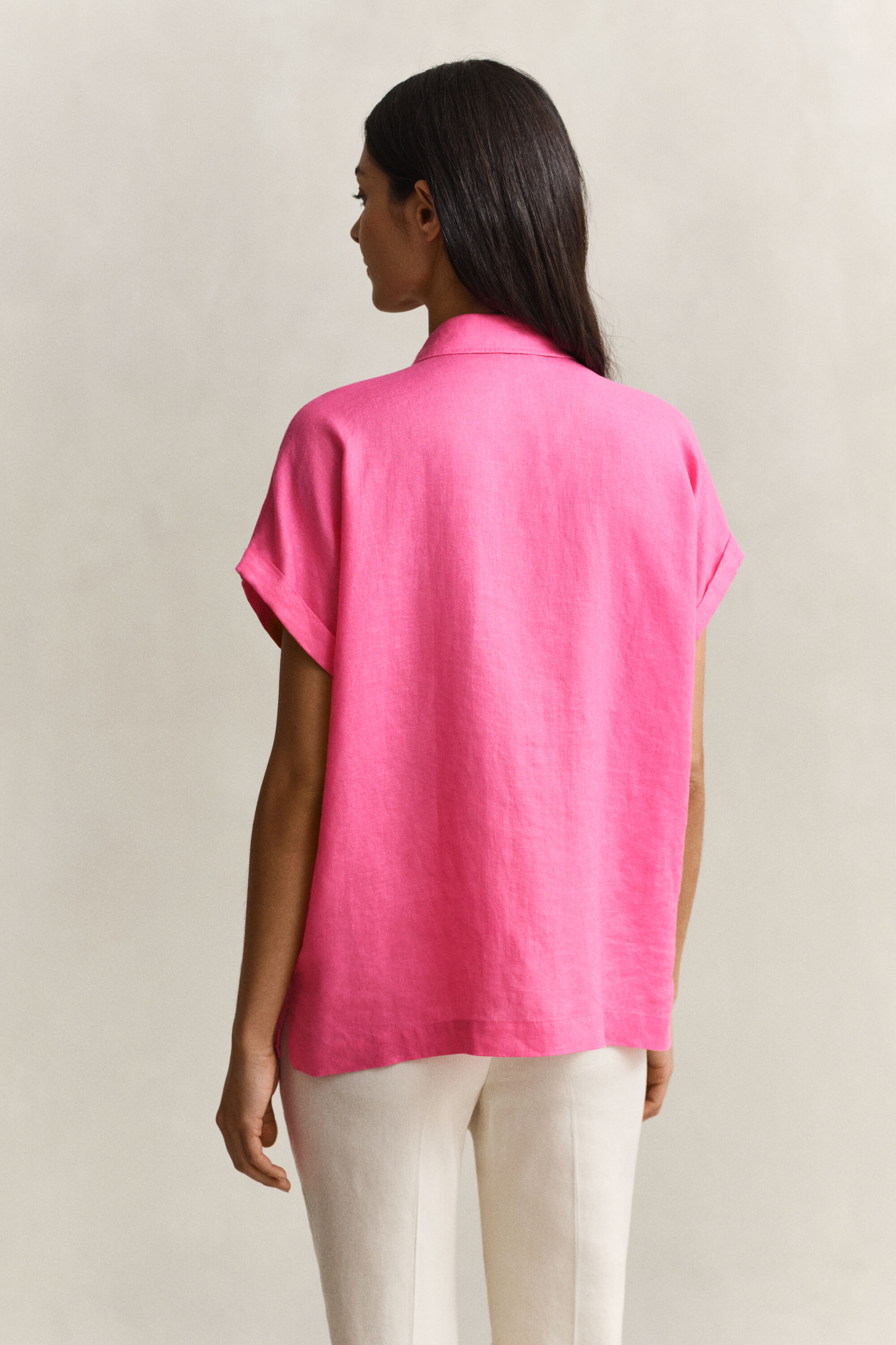 Linen Cap Sleeve Shirt