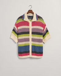 Open Texture Polo Sweater