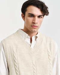 Cable Knit V-Neck Vest