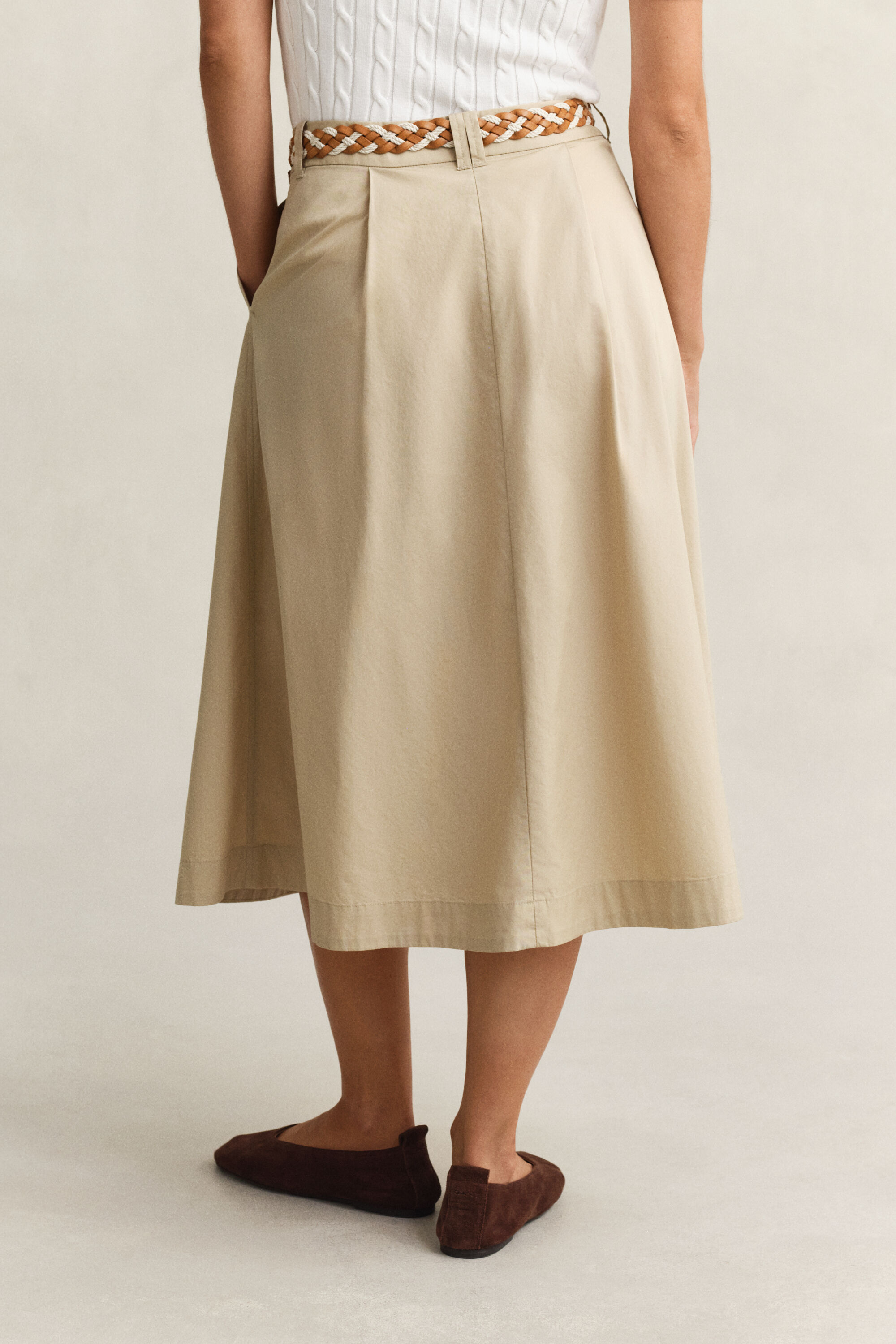 Pleated Chino Skirt