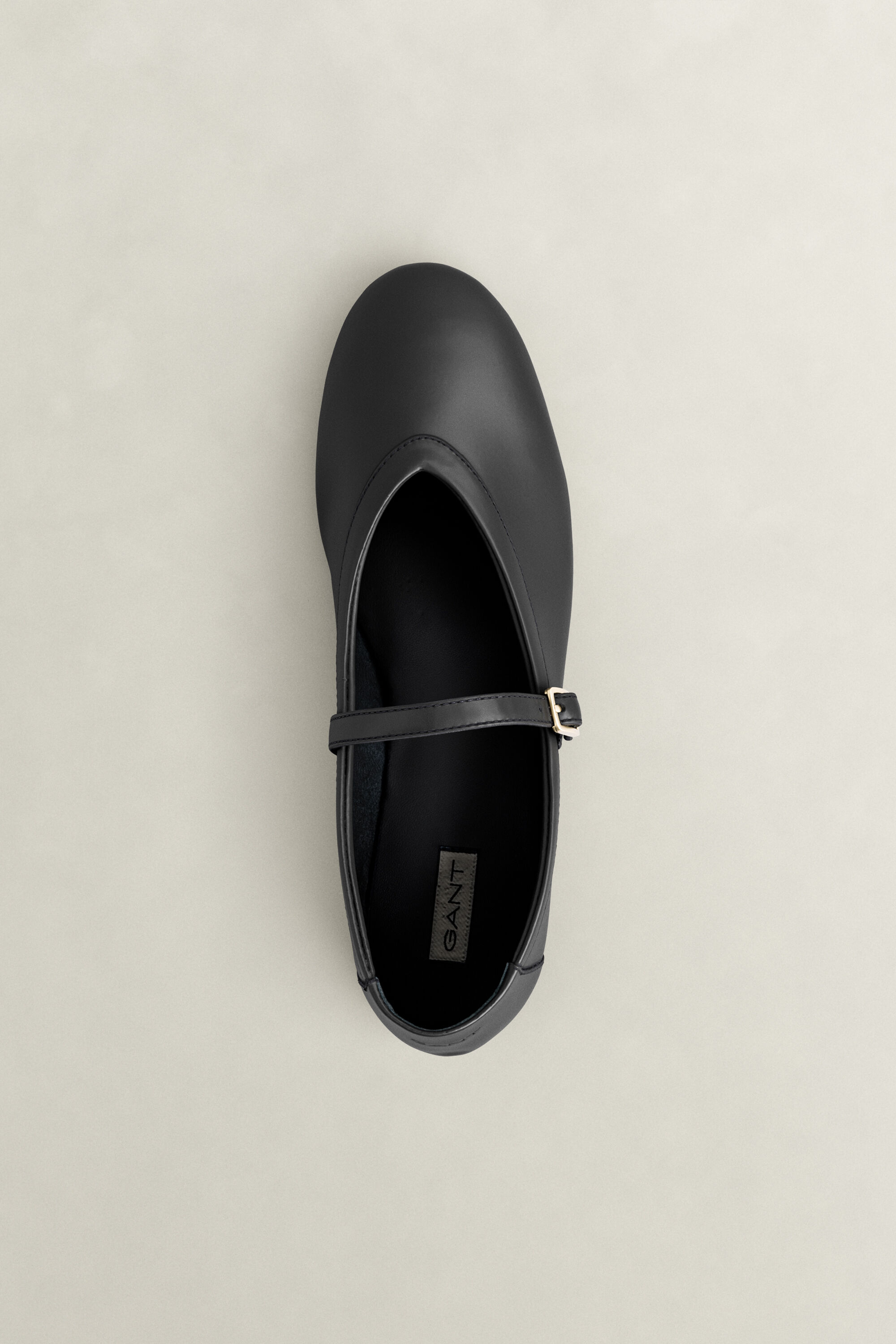 Chadii Leather Ballet Flats — BLACK