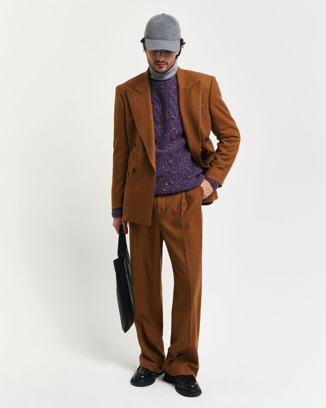 Bouclé Cable Knit Sweater