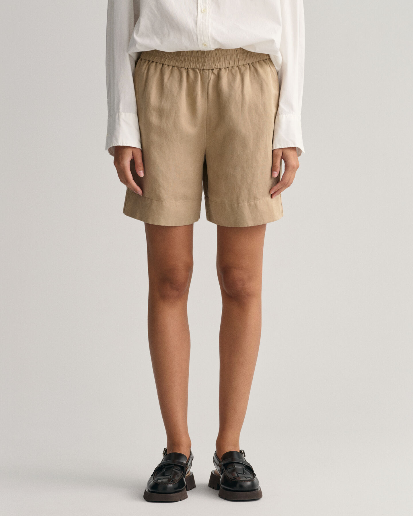 Linen Viscose Pull-On Shorts
