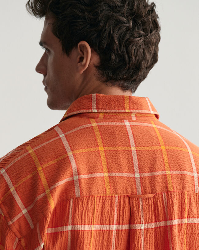 Oversized Textured Checked Shirt