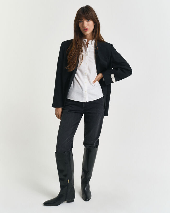 Classic Oxford Frill Blouse