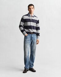 Chambray Collar Striped Heavy Rugger