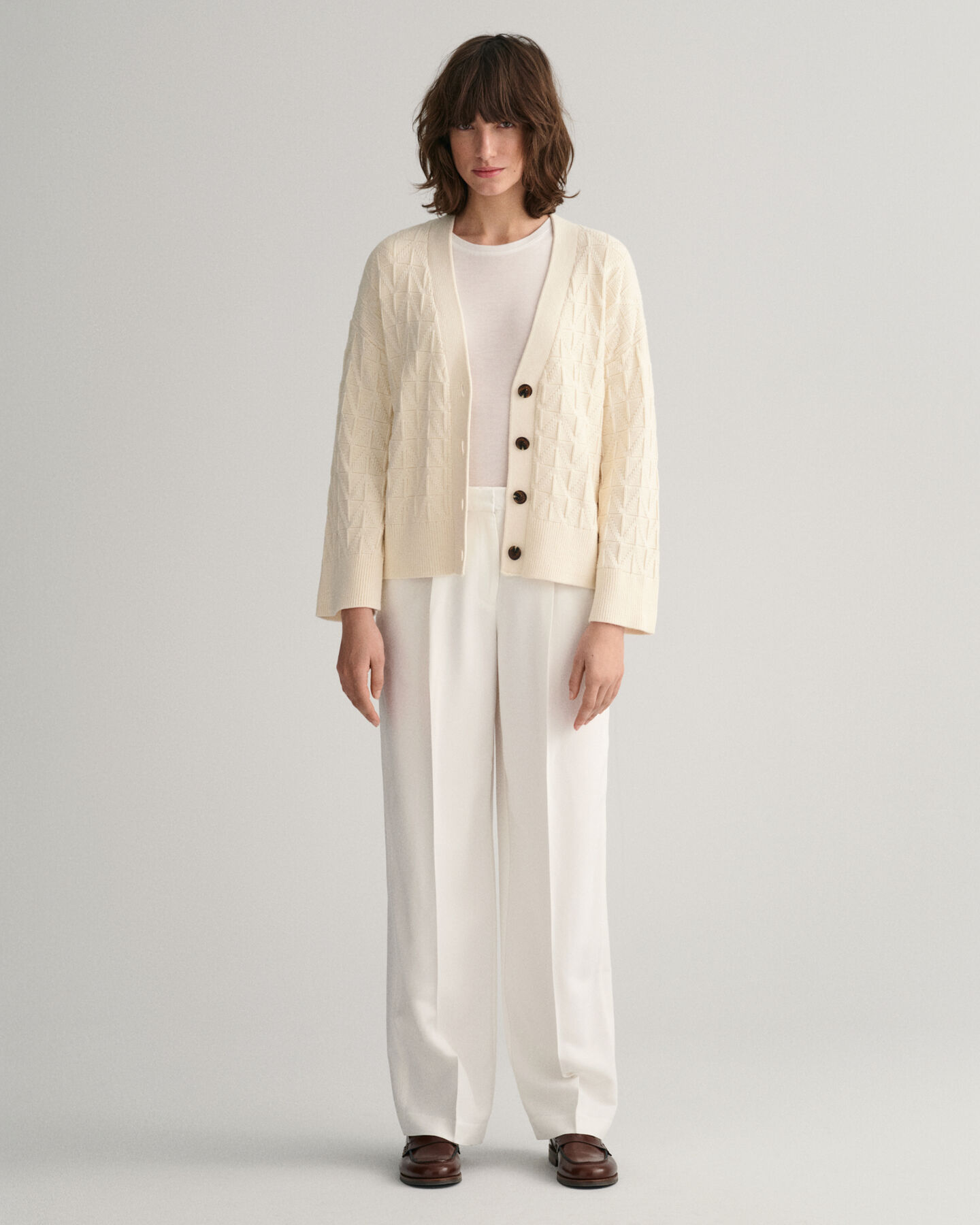 Herringbone V-Neck Cardigan