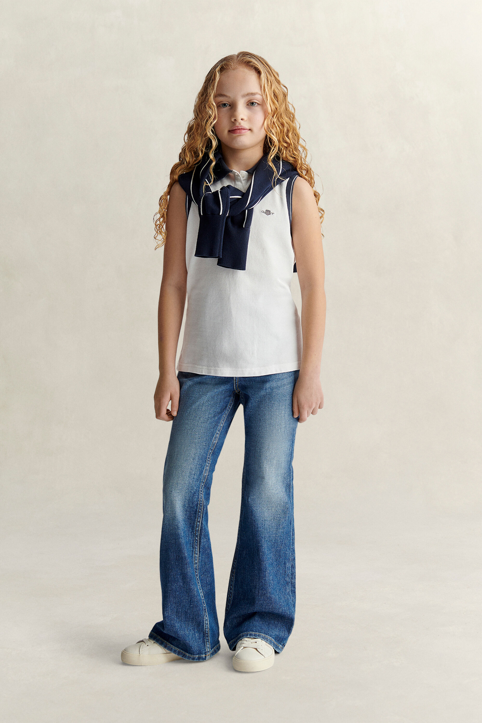 Teen Girls Sleeveless Polo Shirt