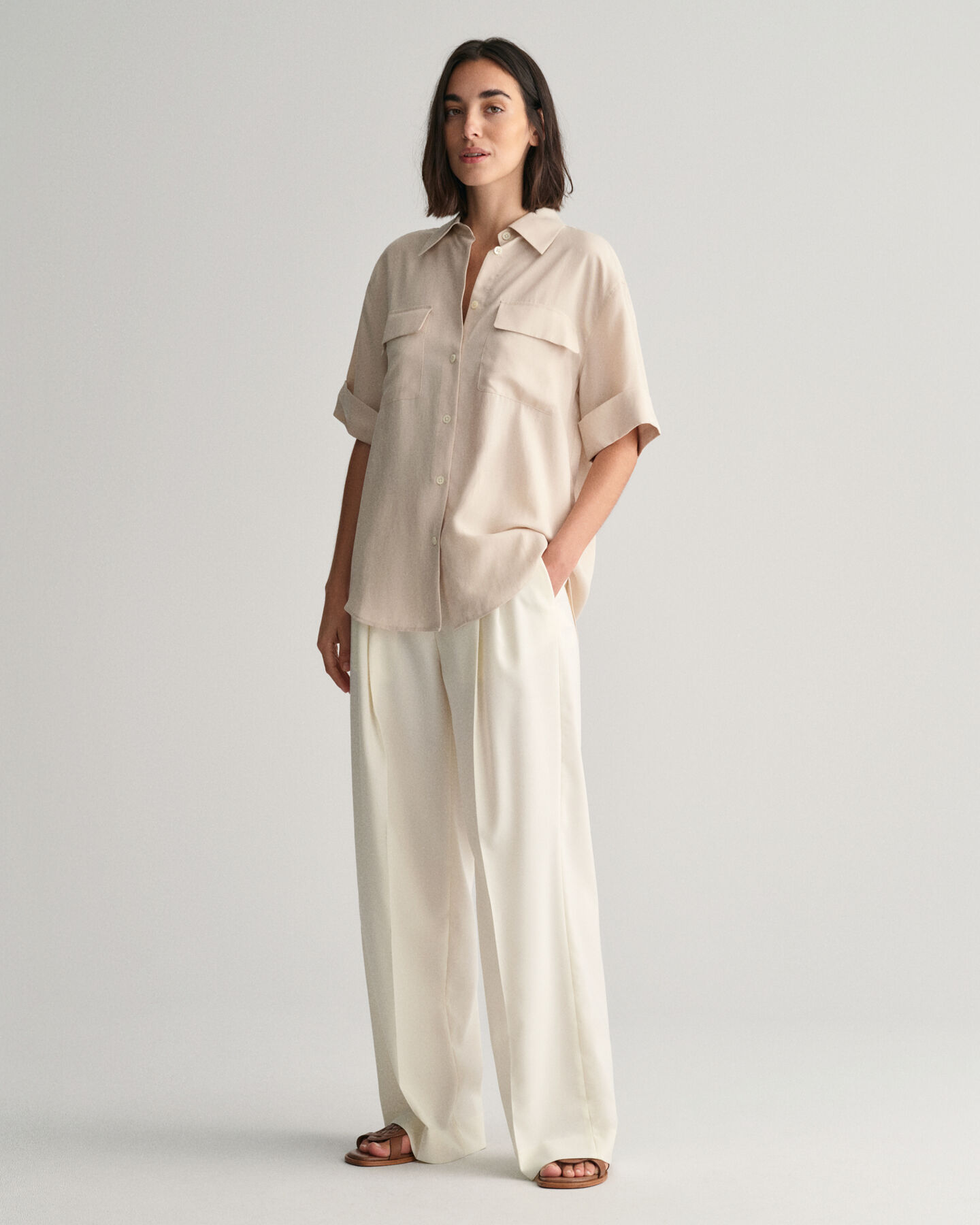 Relaxed Fit Pocket Detail Short Sleeve Shirt