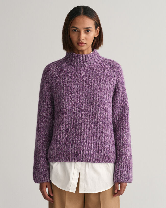 Multicolored Stand Collar Sweater