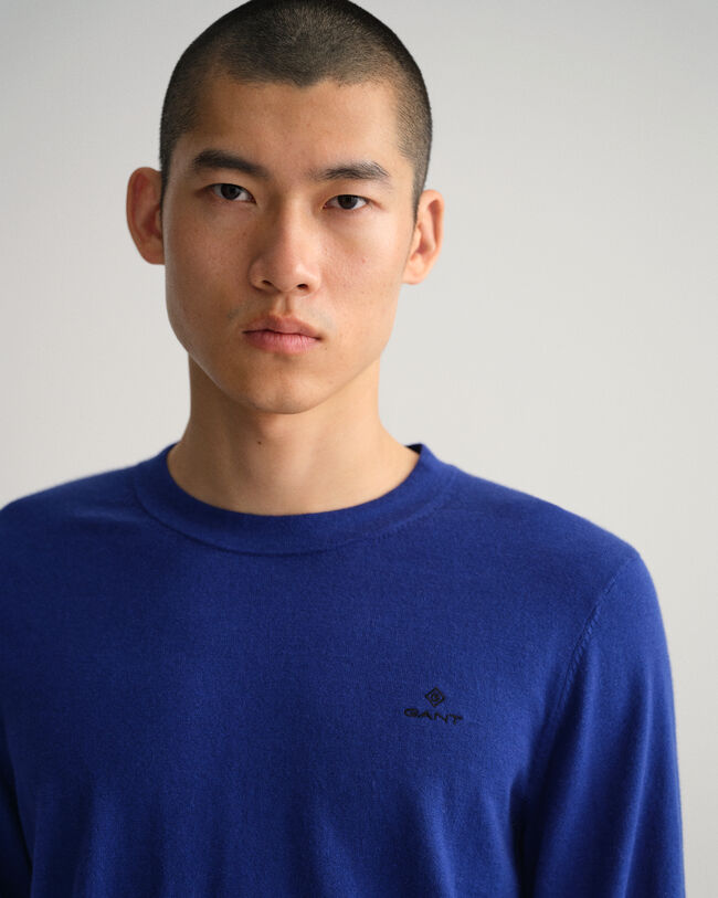 Cotton Cashmere Crew Neck Sweater