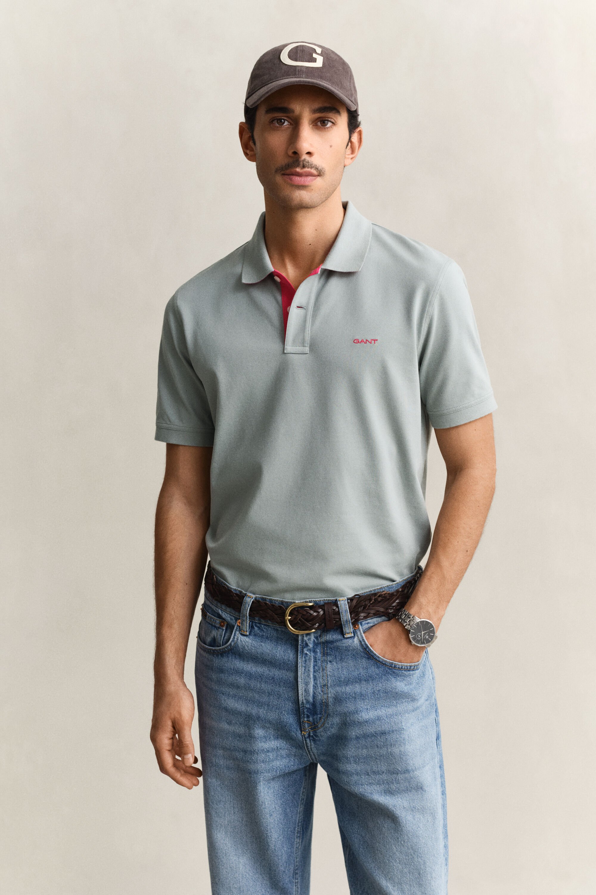 Contrast Piqué Polo Shirt