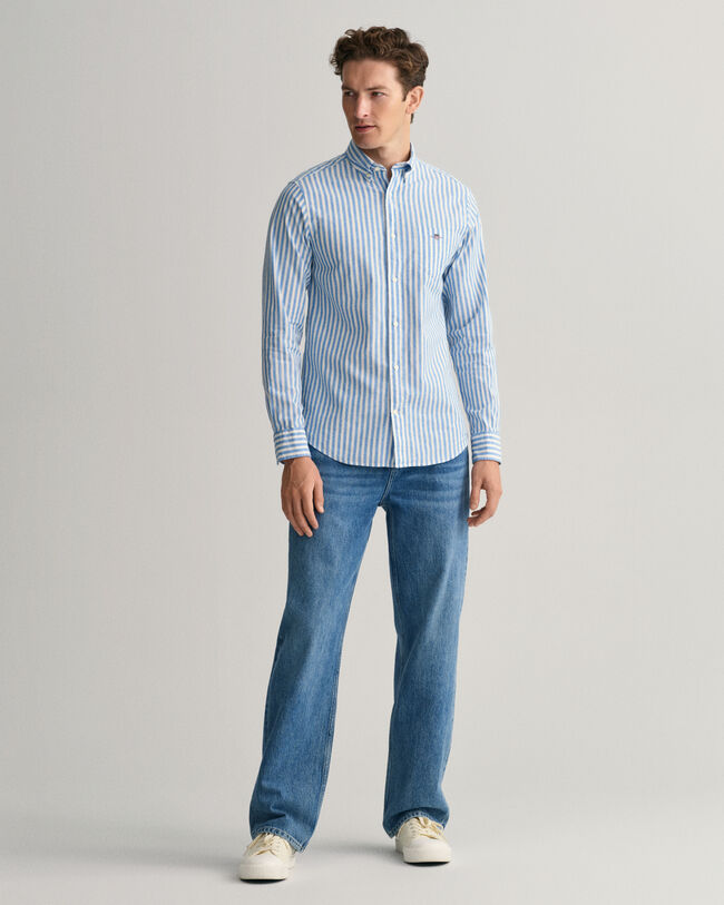 Regular Fit Striped Cotton Linen Shirt