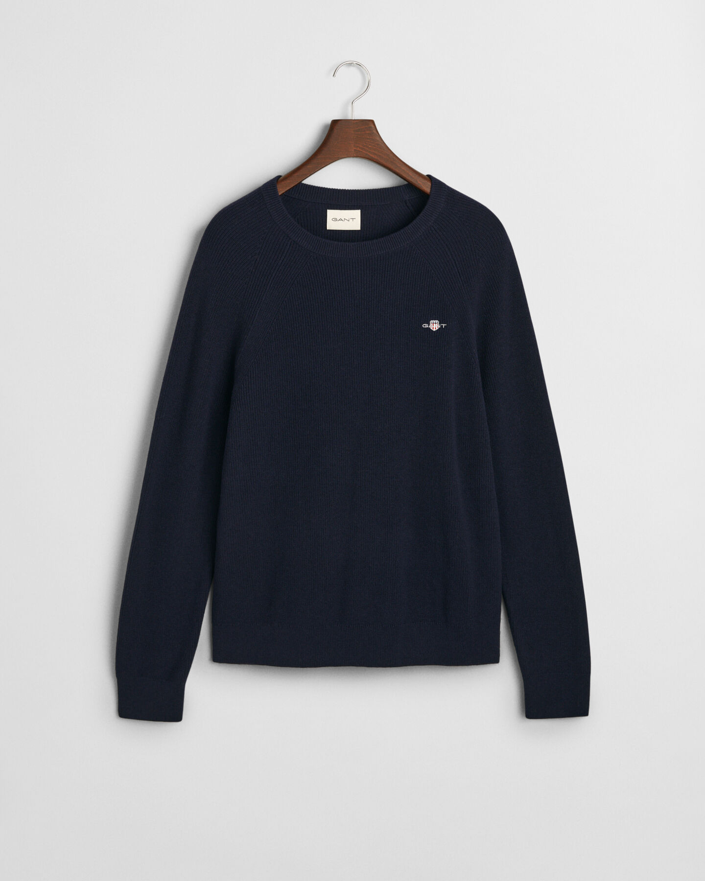 Ribbed Cotton Wool Crew Neck Sweater