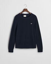 Ribbed Cotton Wool Crew Neck Sweater