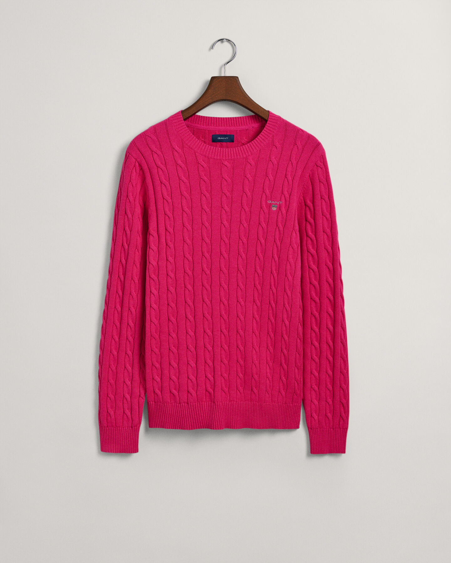 Cotton Cable Knit Crew Neck Sweater