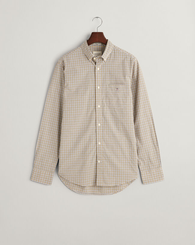 Regular Fit Micro Checked Poplin Shirt