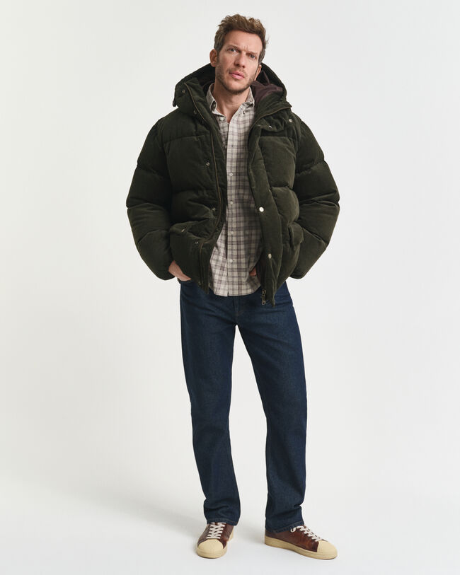 Regular Fit Checked Corduroy Shirt