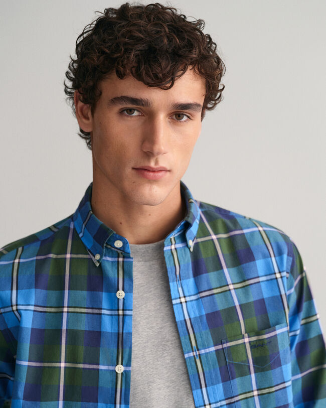 Regular Fit Large Checked Poplin Shirt